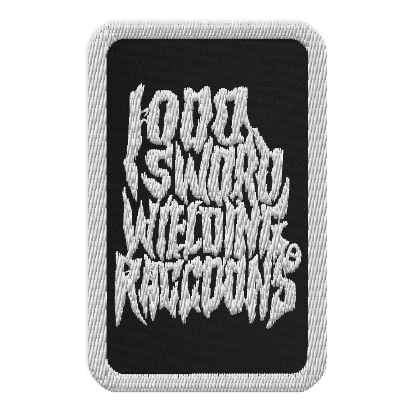 1000 SWORD WIELDING RACCOONS EMBROIDERED PATCH