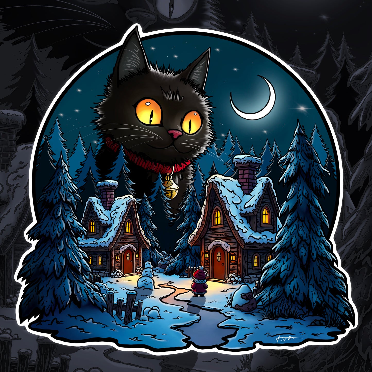 THE YULE CAT PRINT